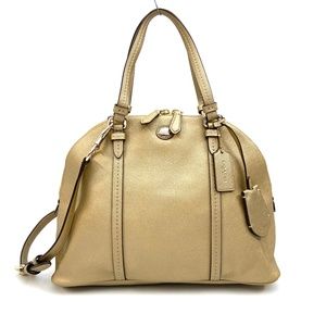 COACH PEYTON LEATHER CORA DOMED SATCHEL F25671 gold
